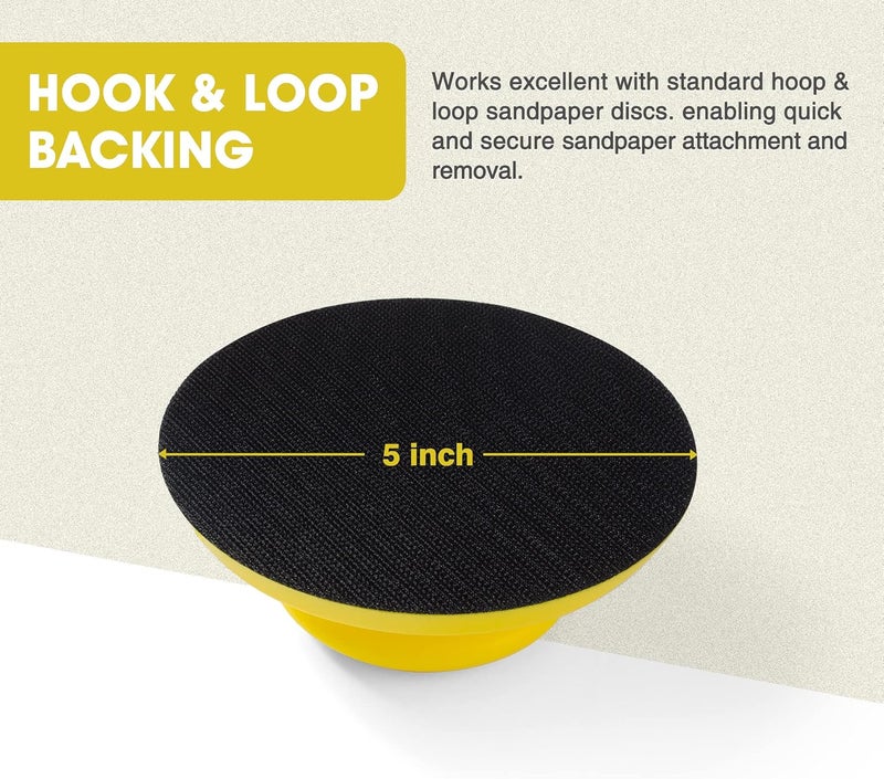 Shawya 5 Inch Hand Sanding Block Hook and Loop Sanding Block 2 PCS Round and Mouse Hand Sanding Blocks Foam Sanding Blocks Auto Body Hand Sanders for Wood Mouse Sanding Pad Sandpaper Holder - Image 4